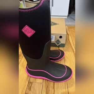 Women's Black and Pink Muck Boots